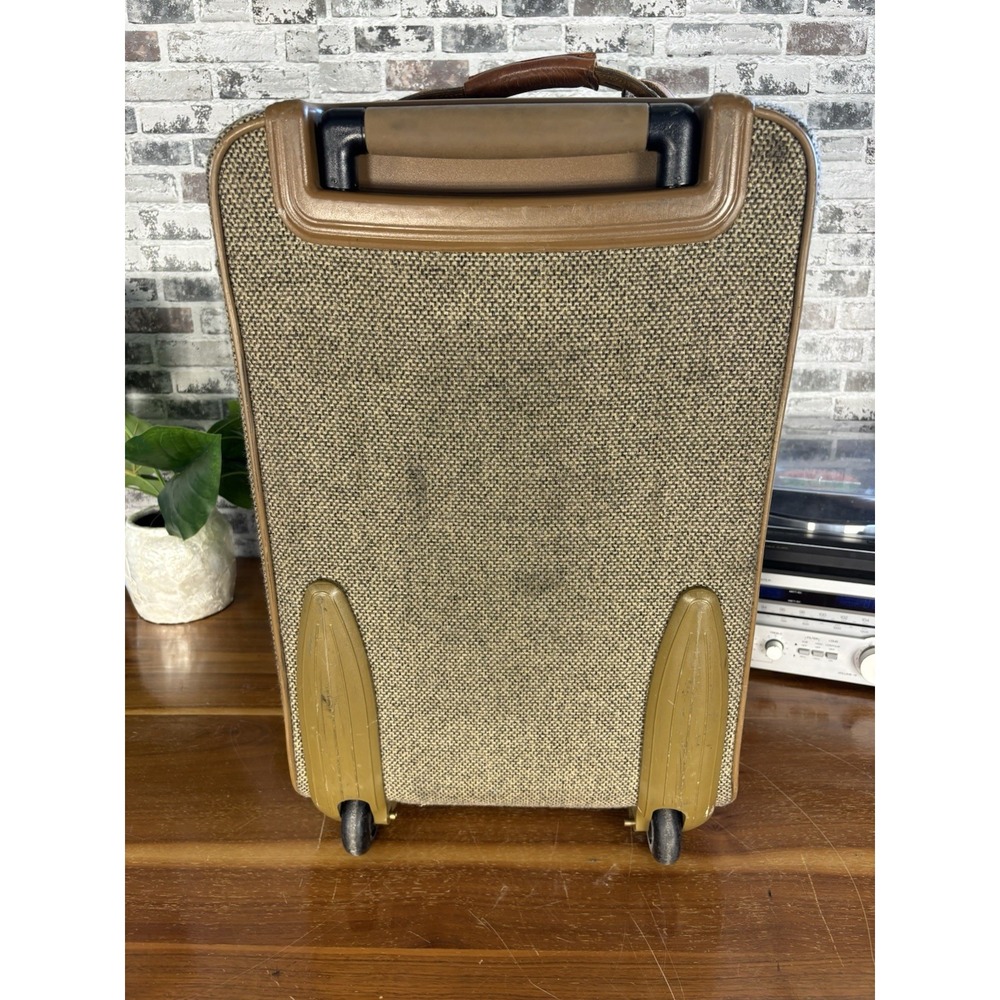 Vintage Hartmann Tweed Leather⭐️24x15 Wheeled Rolling Upright Suitcase Luggage⭐️ - Picture 4 of 14